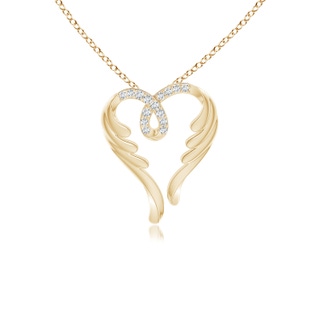 1mm GVS2 Diamond Angel Heart Pendant in Yellow Gold