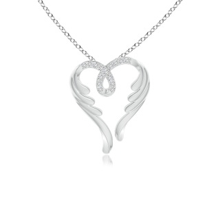 1mm HSI2 Diamond Angel Heart Pendant in White Gold