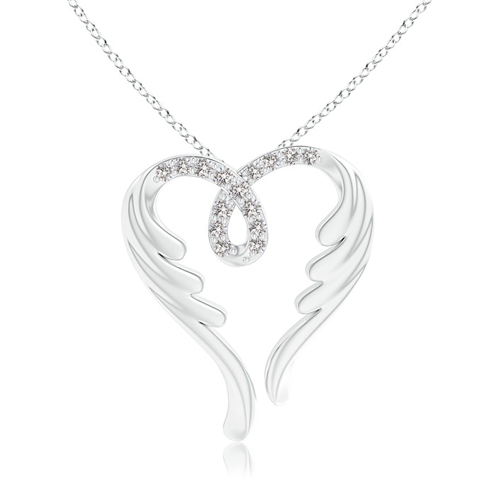 1mm IJI1I2 Diamond Angel Heart Pendant in 9K White Gold 