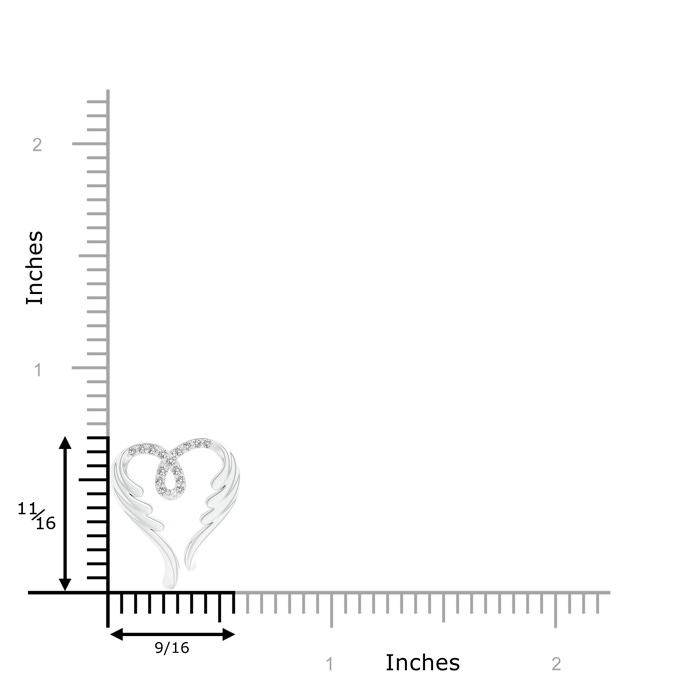 1mm IJI1I2 Diamond Angel Heart Pendant in 9K White Gold product image
