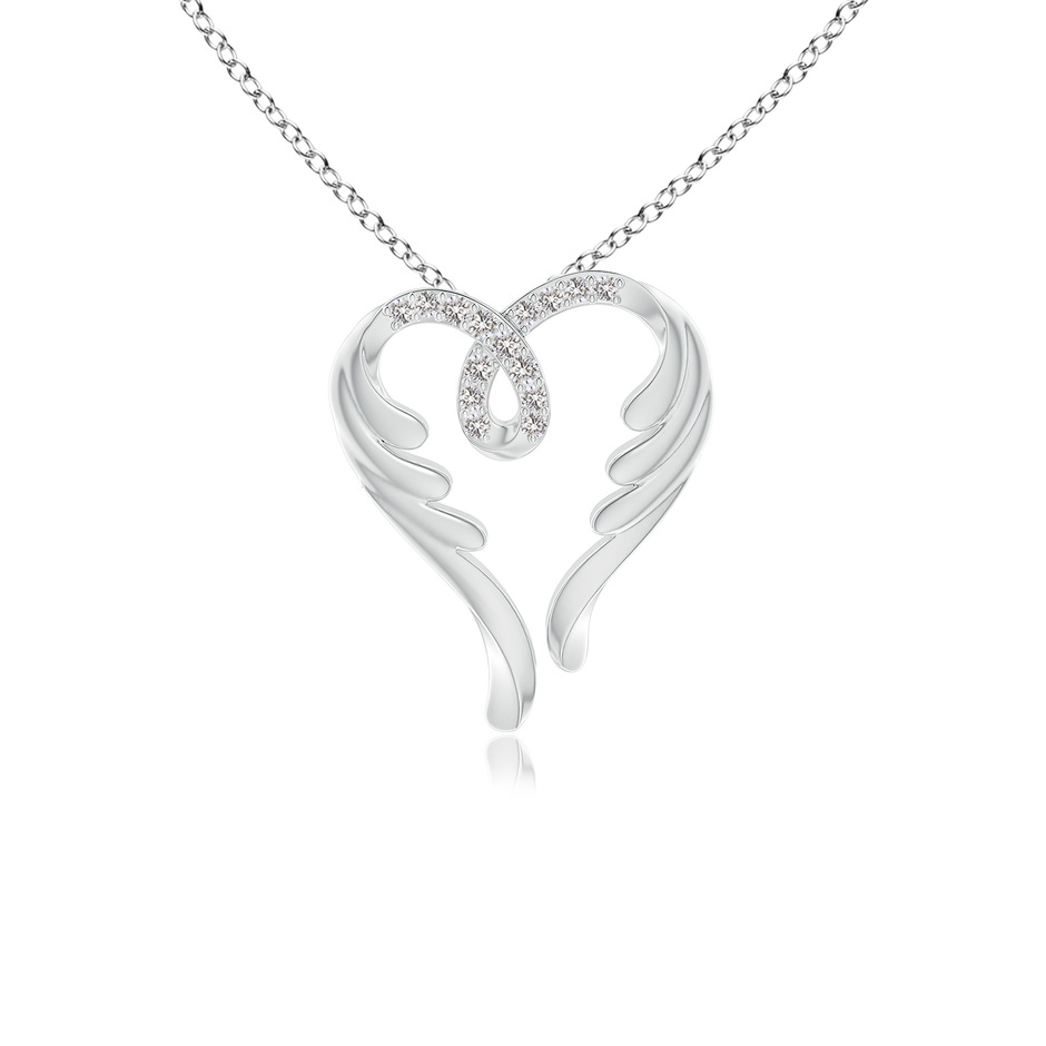1mm IJI1I2 Diamond Angel Heart Pendant in White Gold 