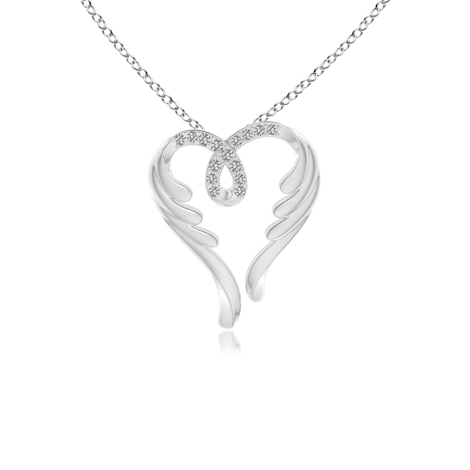 1mm KI3 Diamond Angel Heart Pendant in White Gold 