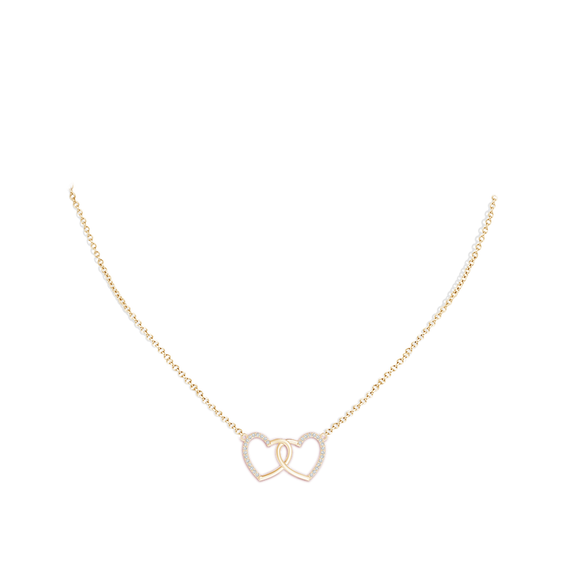 Interlocking Diamond Twin Heart Necklace