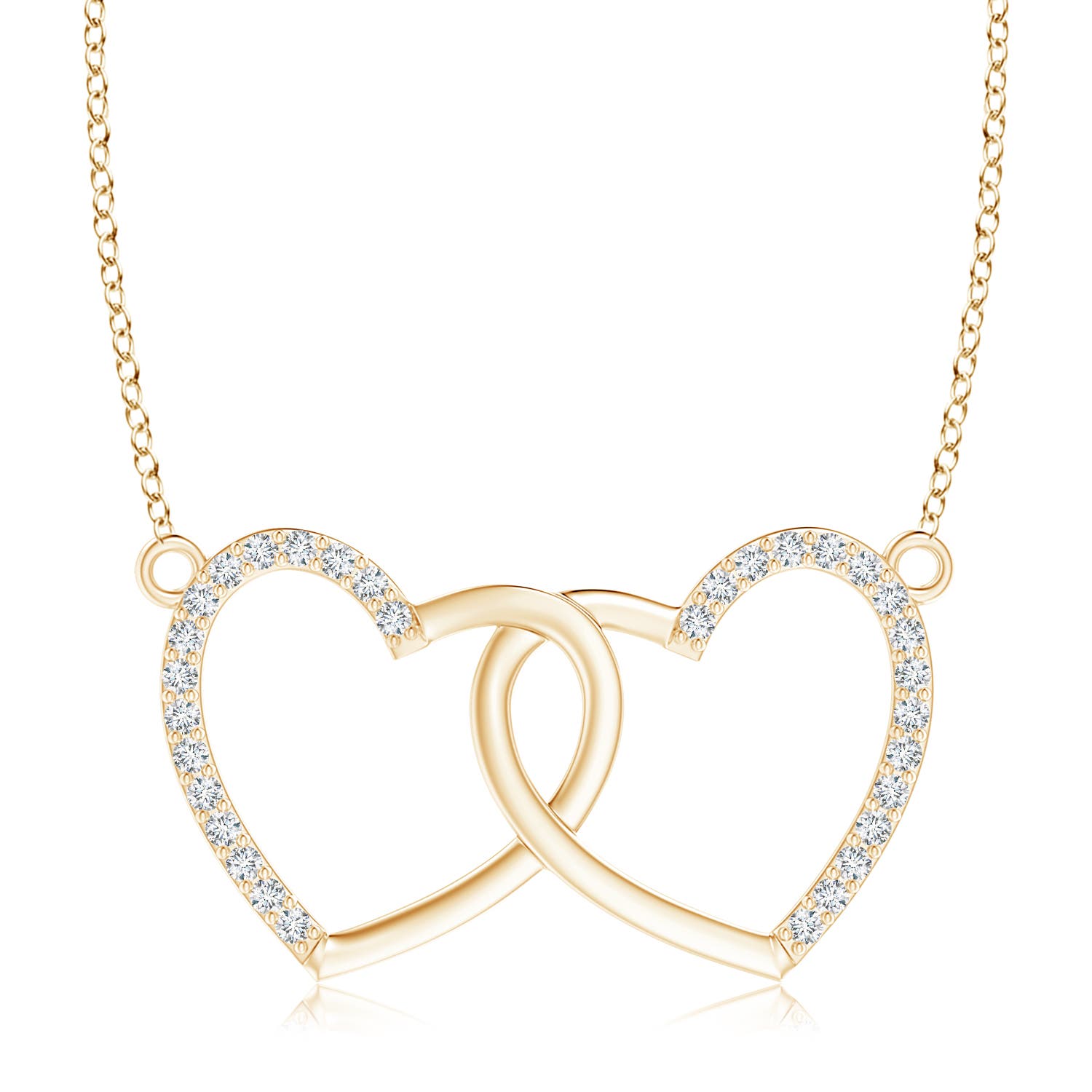 Buy Interlocking Hearts Necklace, Gold Two Hearts Necklace, Gold Double Heart  Necklace, Gold Entwined Hearts, Gold Dainty Double Hearts Necklace Online  in India - Etsy
