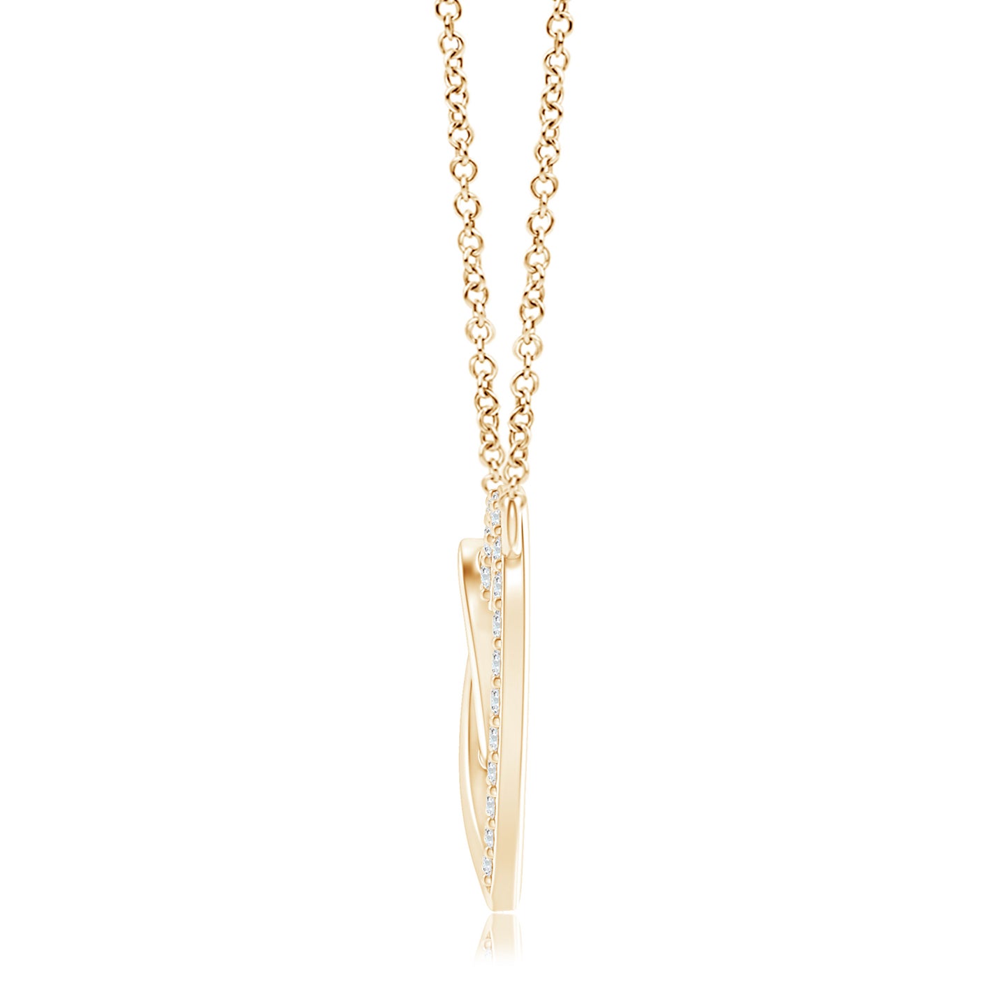 Interlocking Natural Diamond Twin Heart Necklace