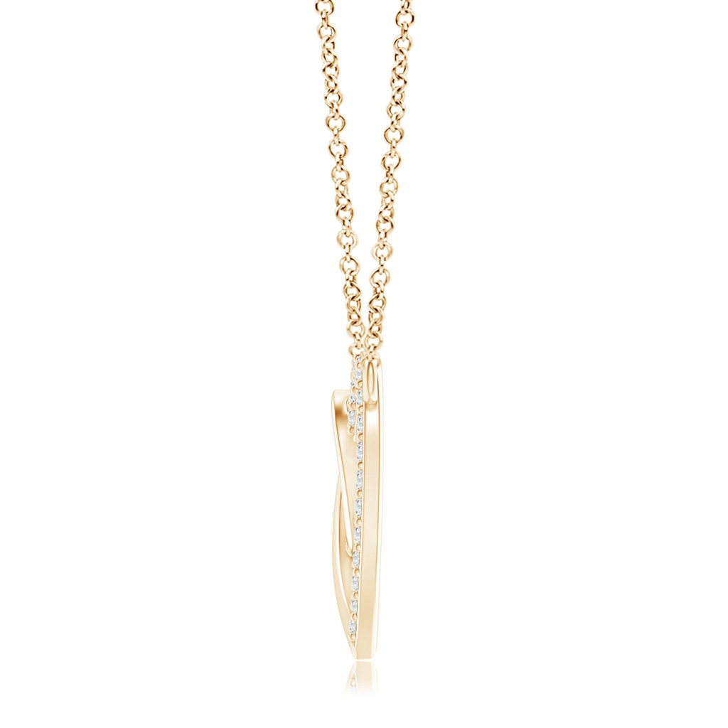 0.9mm GVS2 Interlocking Diamond Twin Heart Necklace in Yellow Gold - side_1
