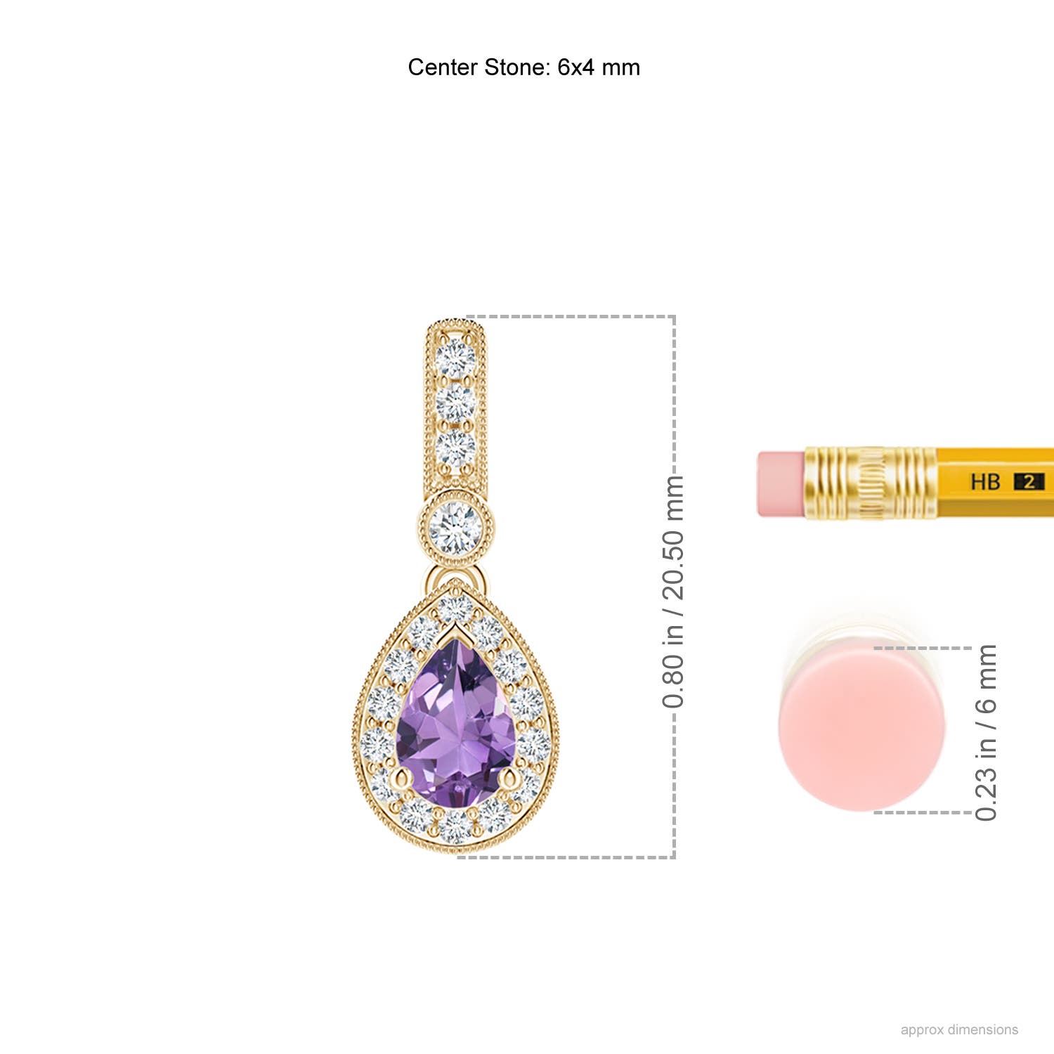 A - Amethyst / 0.51 CT / 14 KT Yellow Gold
