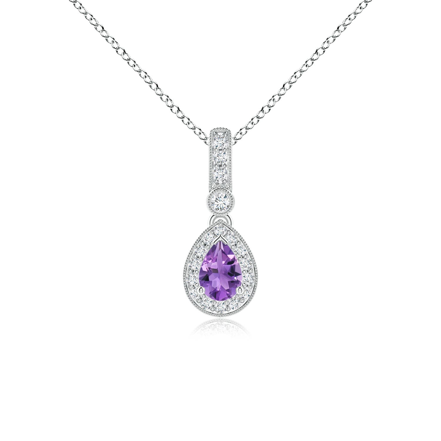 AA - Amethyst / 0.51 CT / 14 KT White Gold