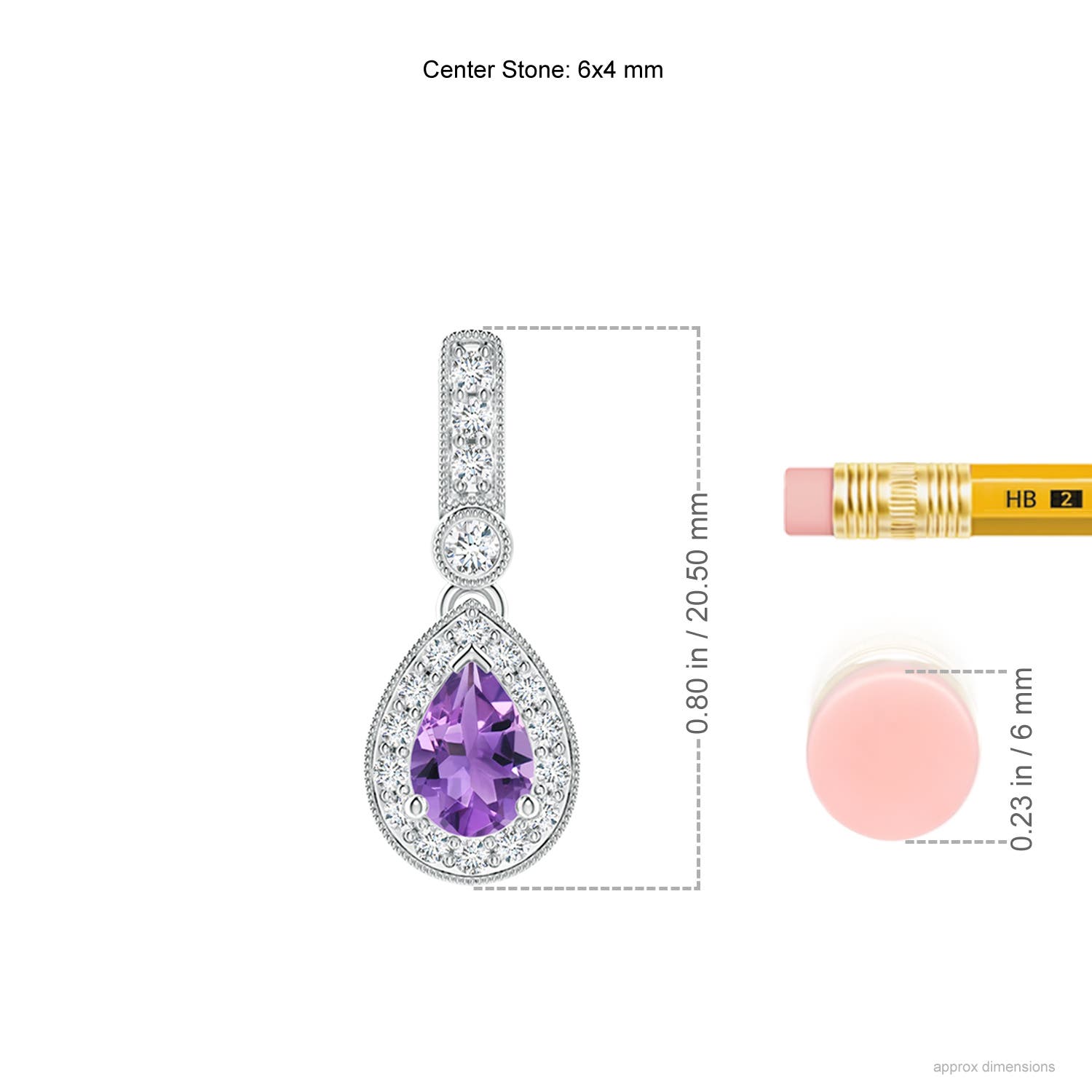 AA - Amethyst / 0.51 CT / 14 KT White Gold