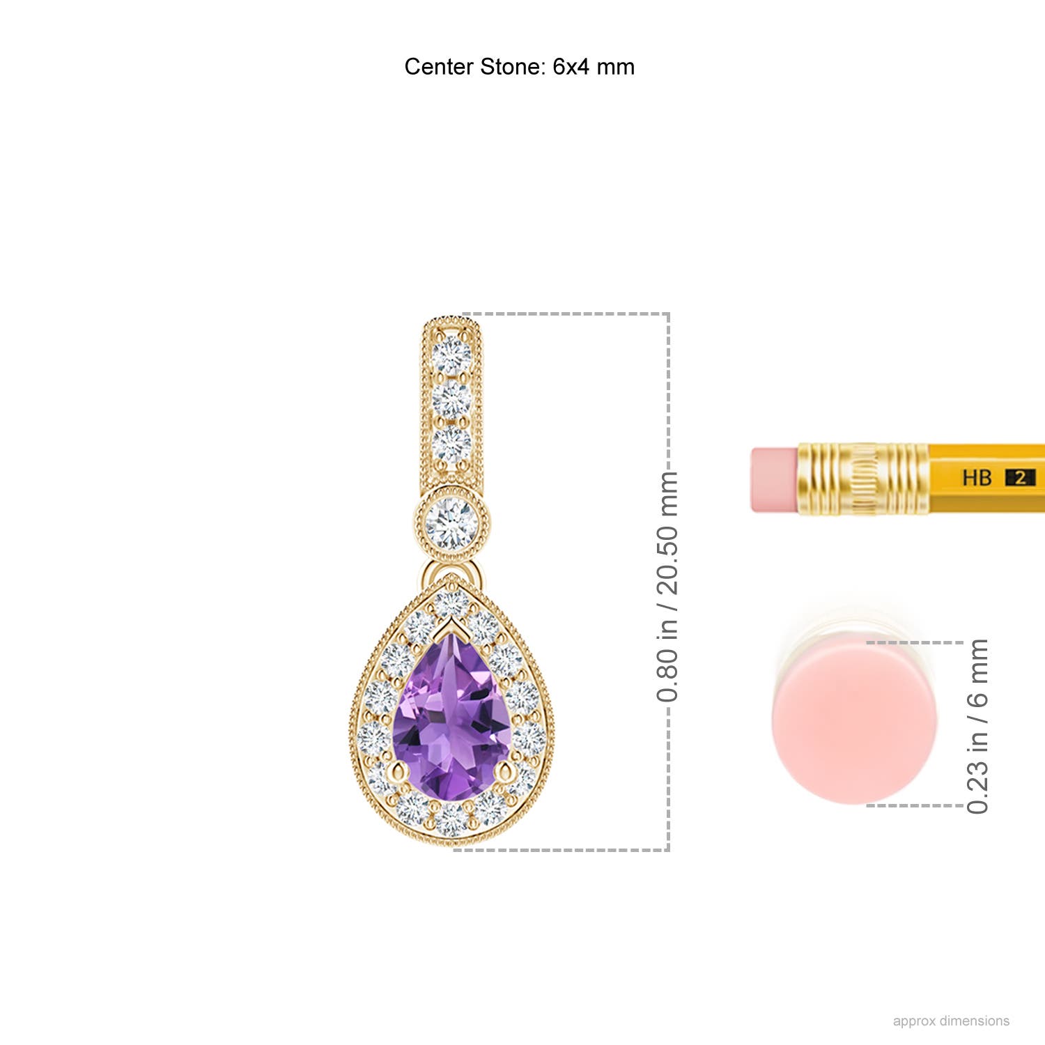 AA - Amethyst / 0.51 CT / 14 KT Yellow Gold