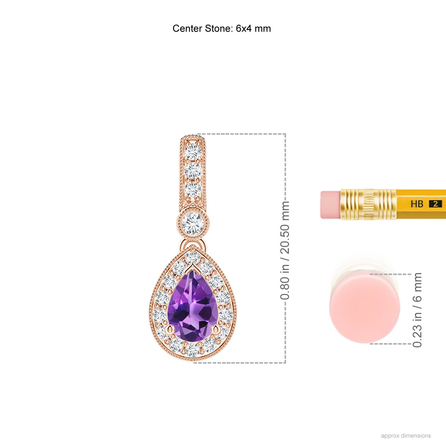 AAA - Amethyst / 0.51 CT / 14 KT Rose Gold