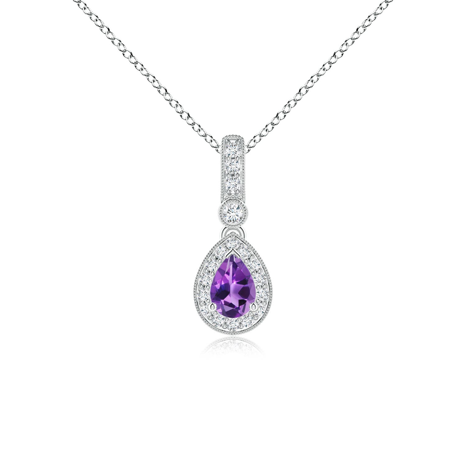 AAA - Amethyst / 0.51 CT / 14 KT White Gold