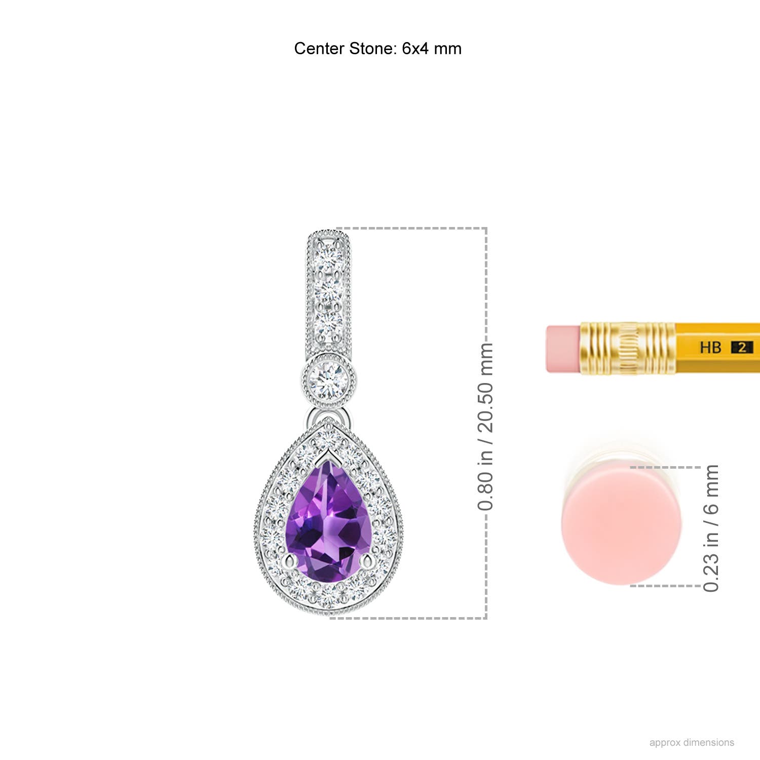 AAA - Amethyst / 0.51 CT / 14 KT White Gold