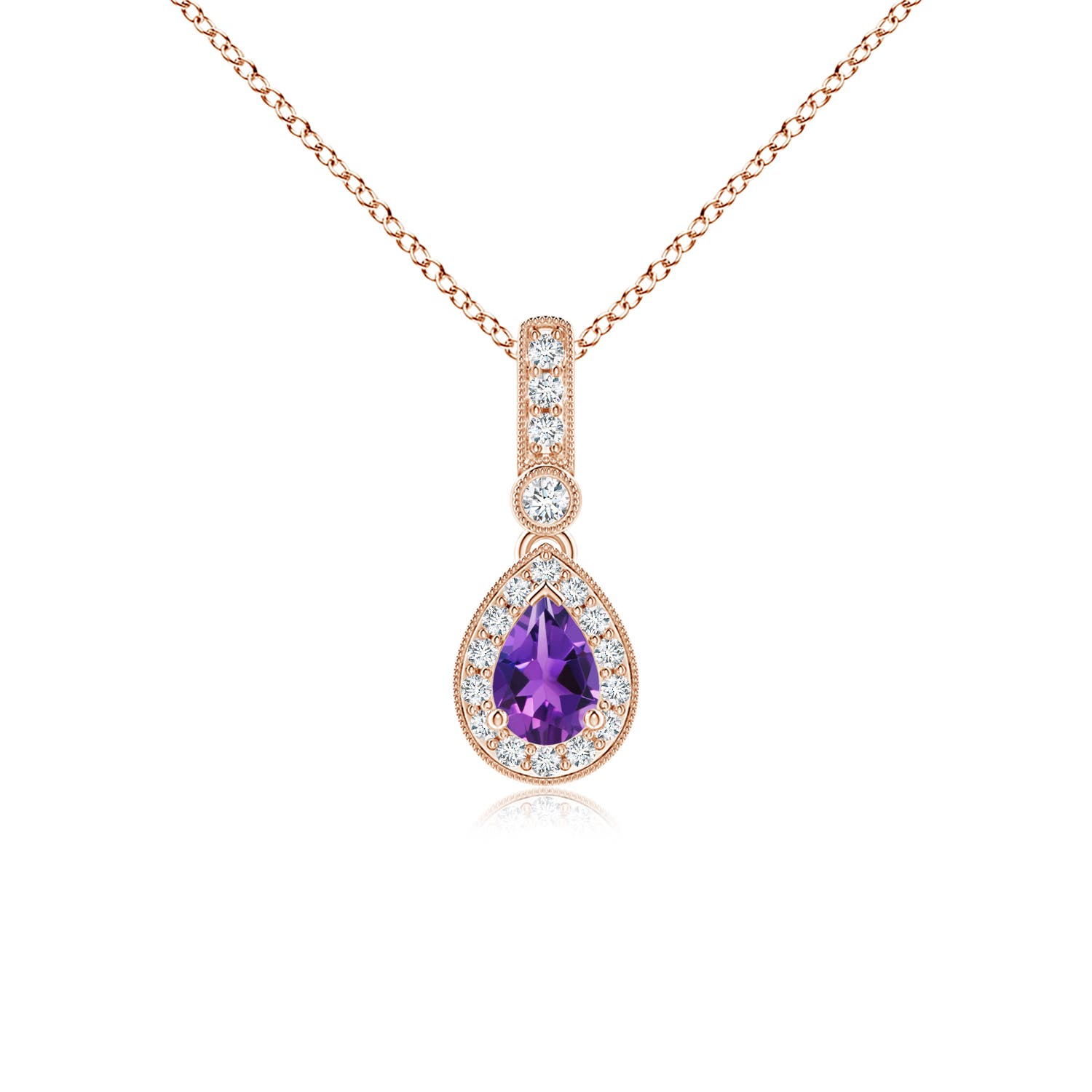 AAAA - Amethyst / 0.51 CT / 14 KT Rose Gold