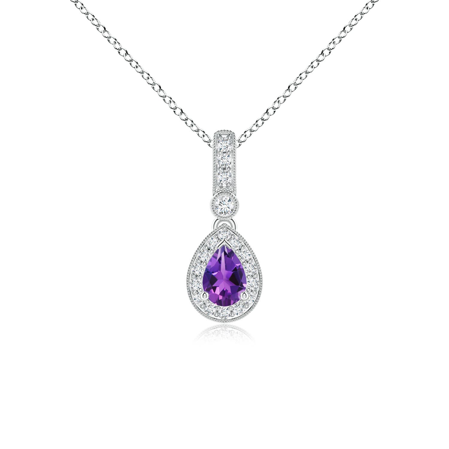 AAAA - Amethyst / 0.51 CT / 14 KT White Gold