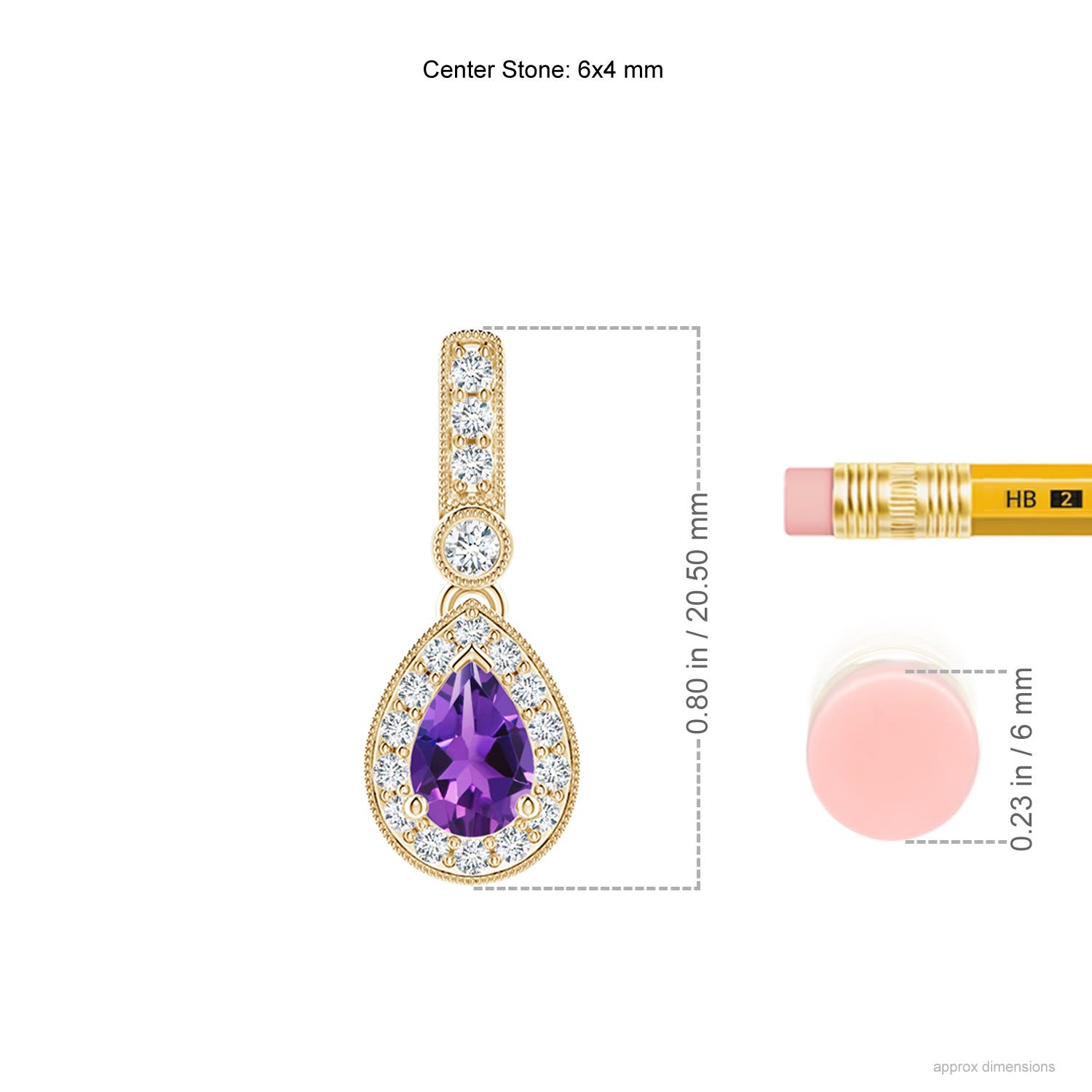 AAAA - Amethyst / 0.51 CT / 14 KT Yellow Gold