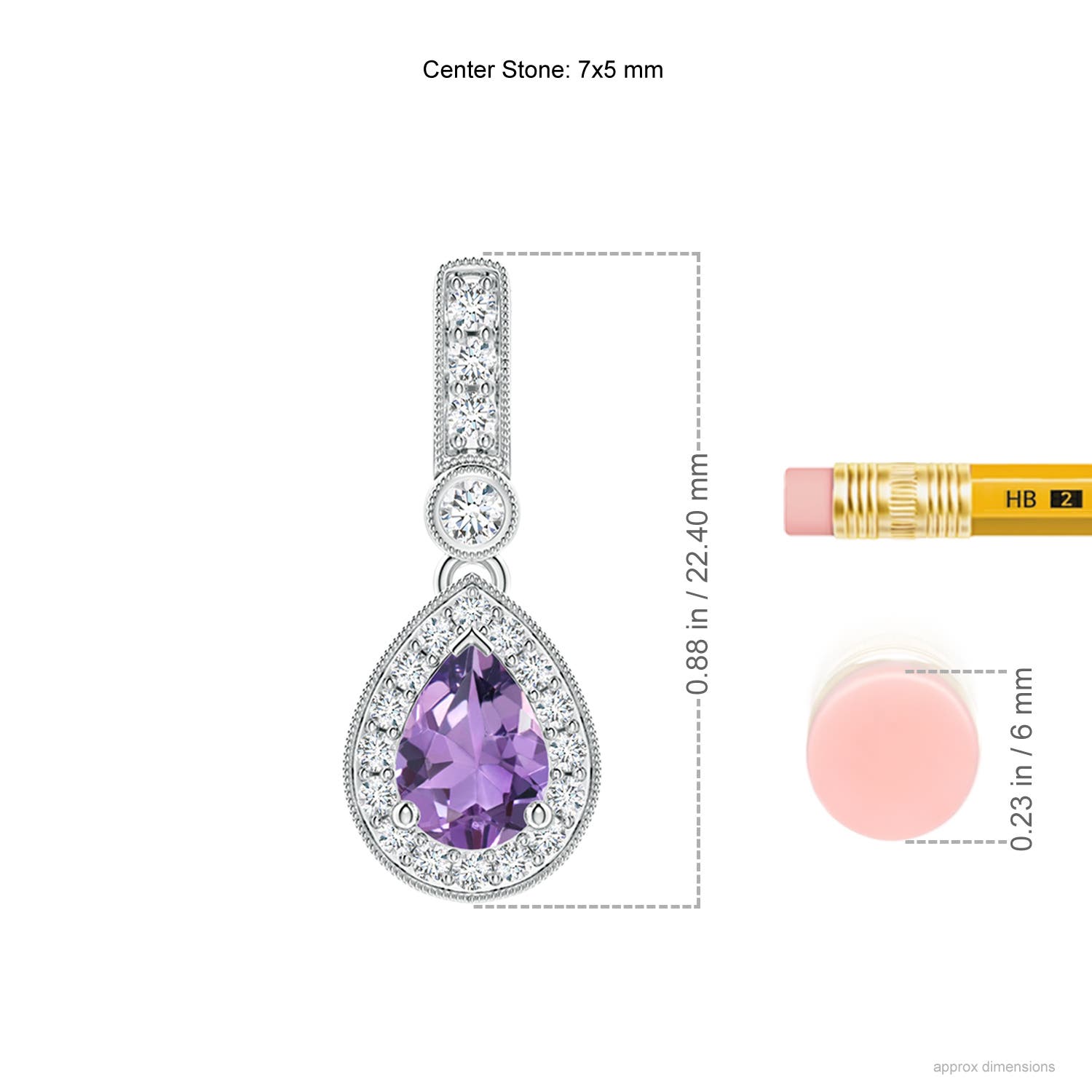 A - Amethyst / 0.84 CT / 14 KT White Gold