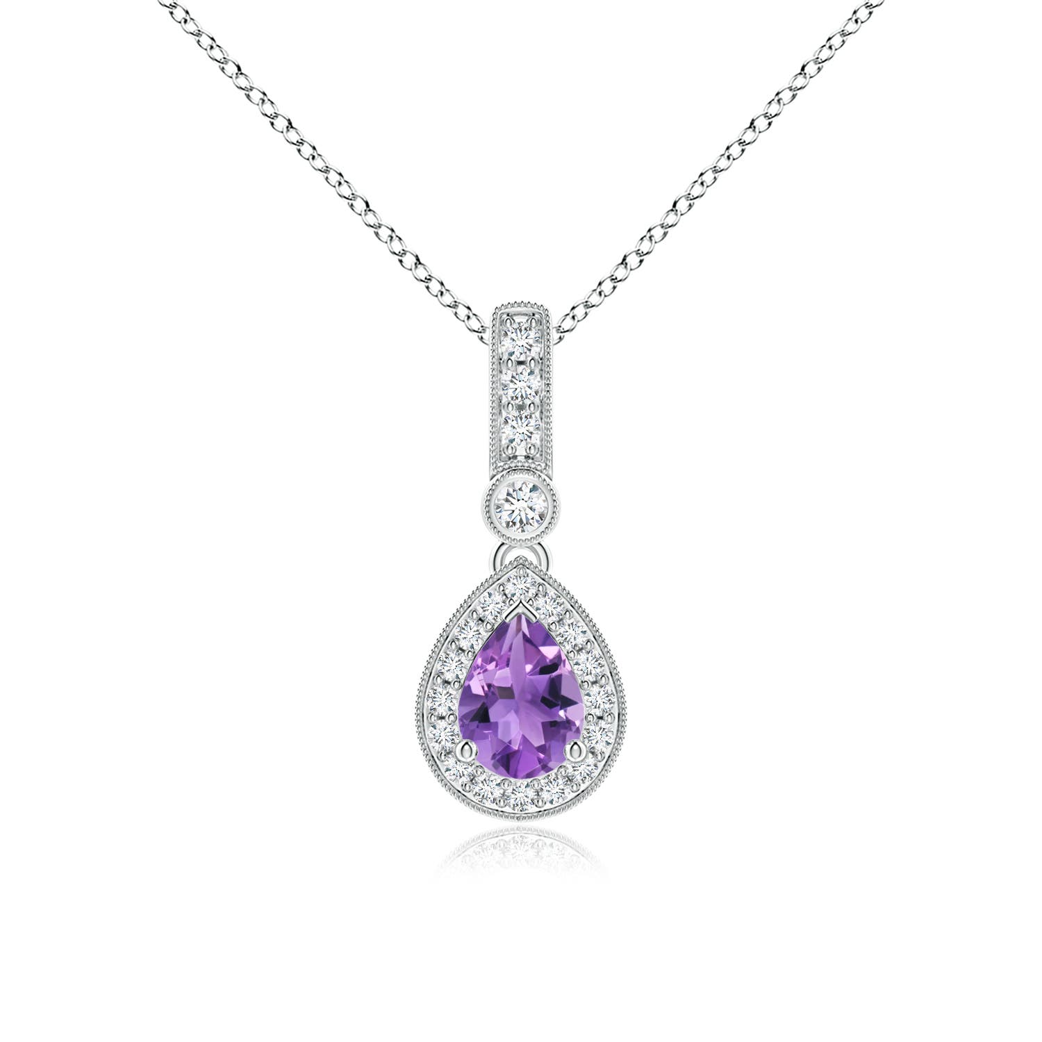 AA - Amethyst / 0.84 CT / 14 KT White Gold