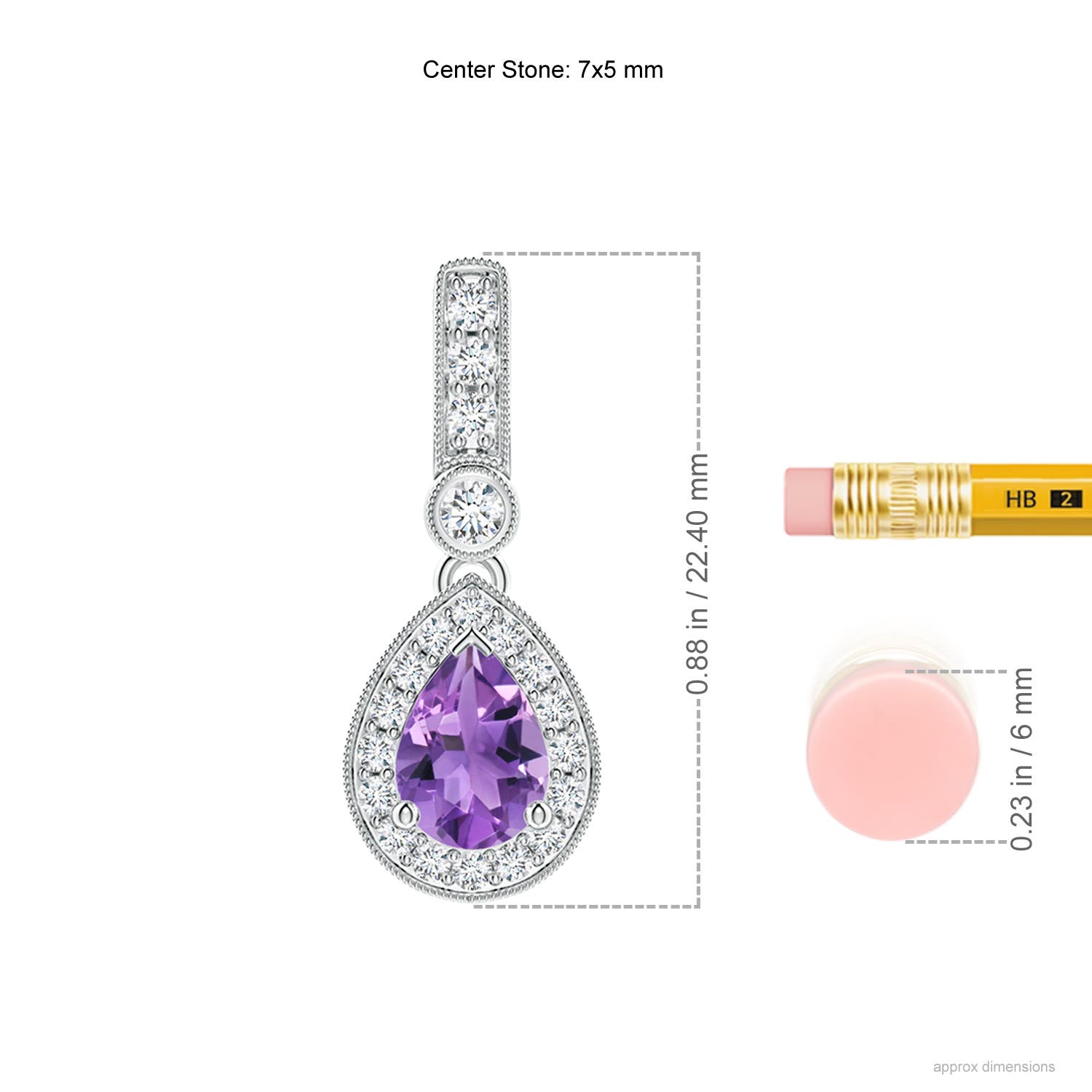 AA - Amethyst / 0.84 CT / 14 KT White Gold