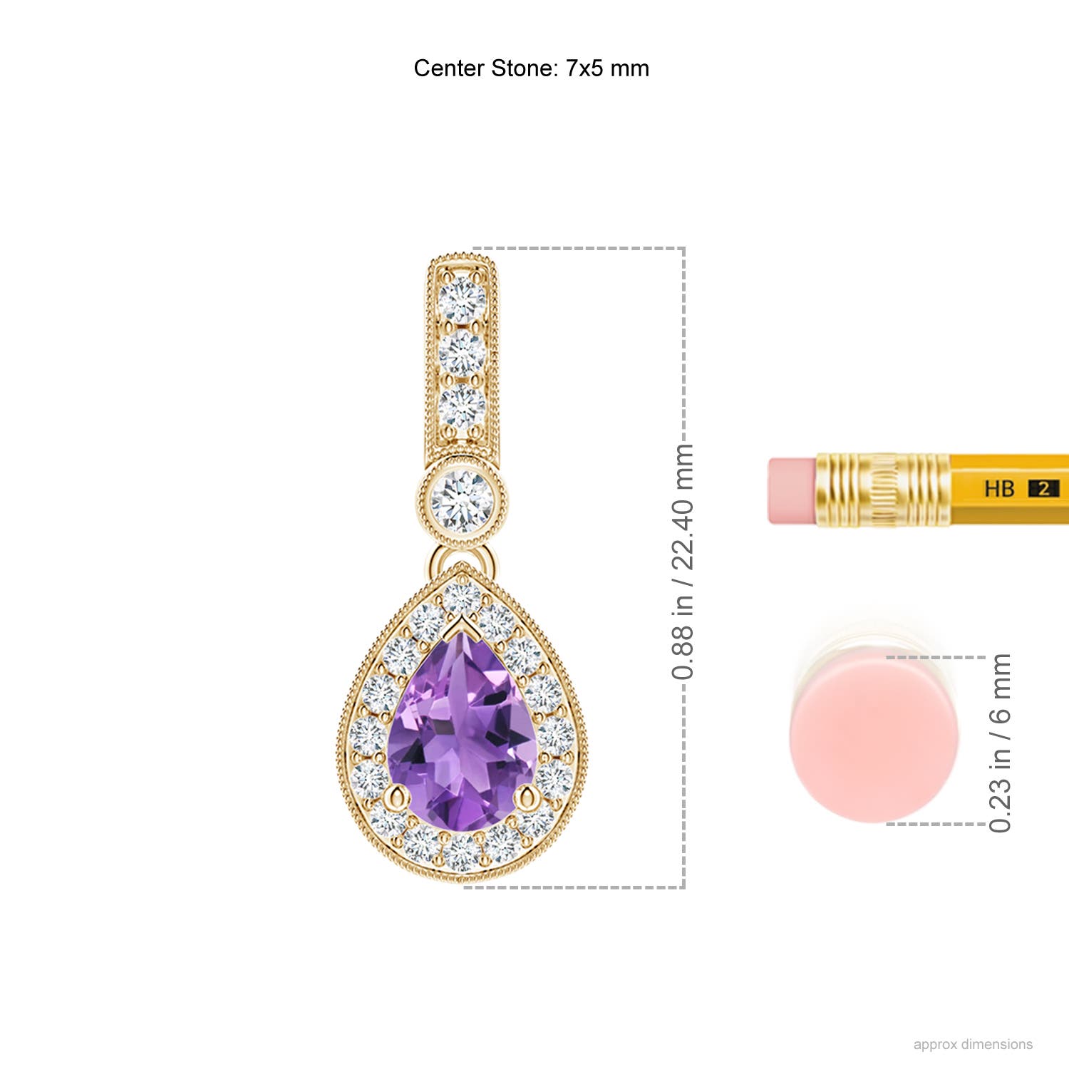 AA - Amethyst / 0.84 CT / 14 KT Yellow Gold