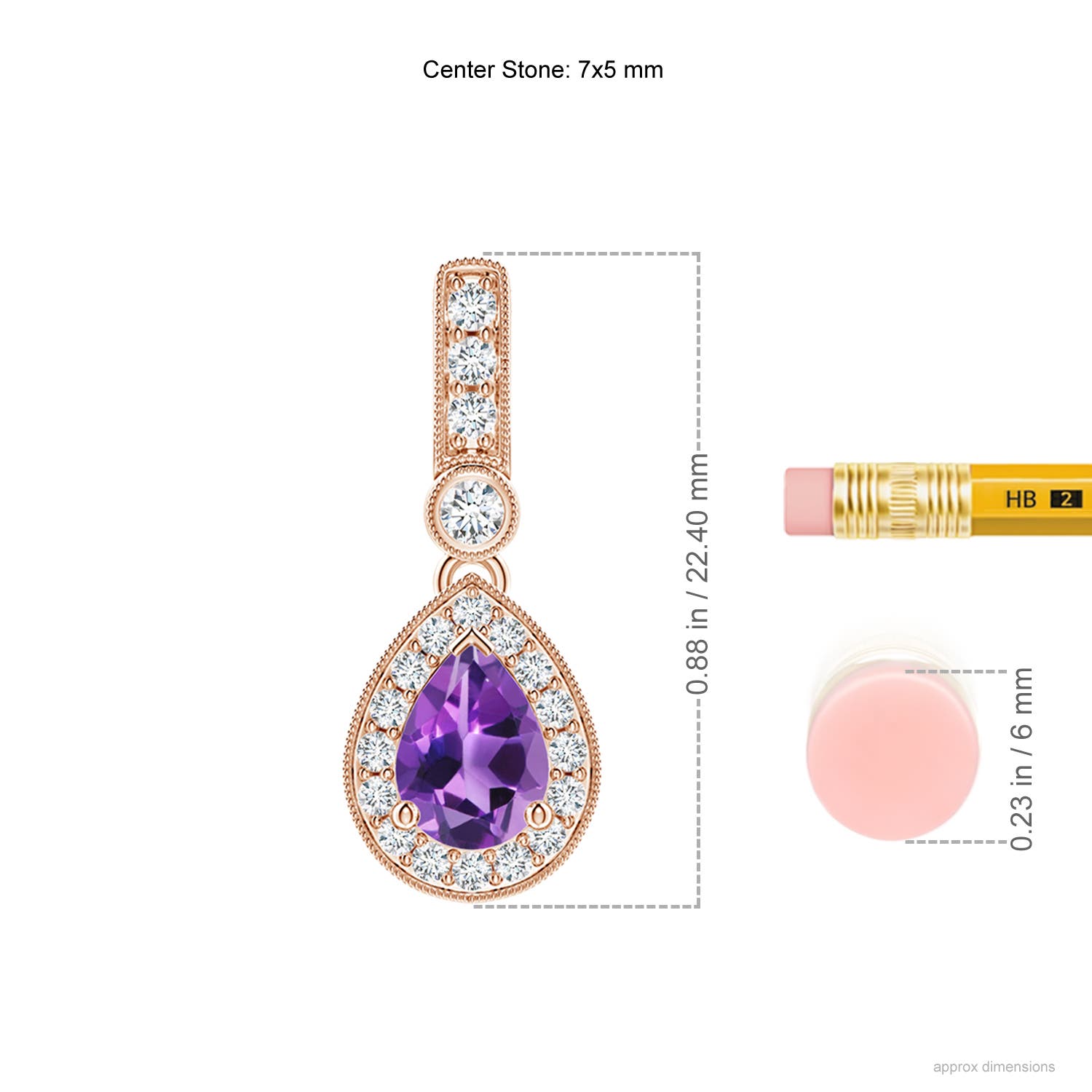 AAA - Amethyst / 0.84 CT / 14 KT Rose Gold