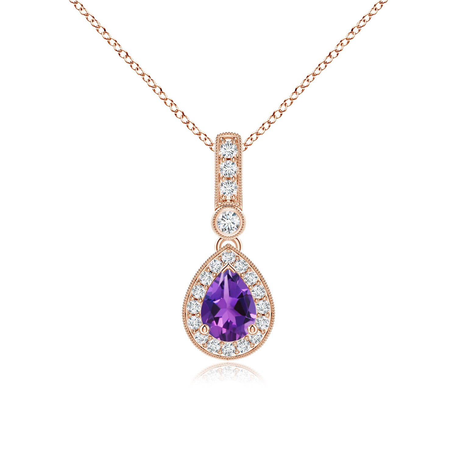 AAAA - Amethyst / 0.84 CT / 14 KT Rose Gold