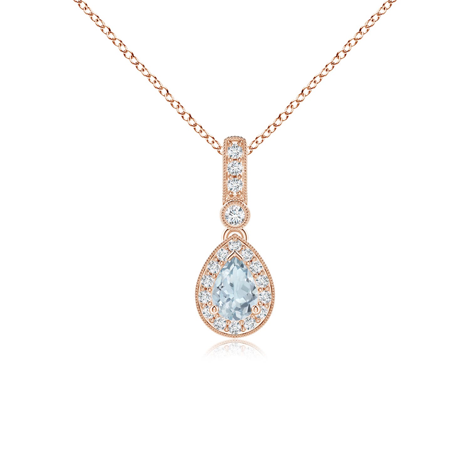 A - Aquamarine / 0.48 CT / 14 KT Rose Gold