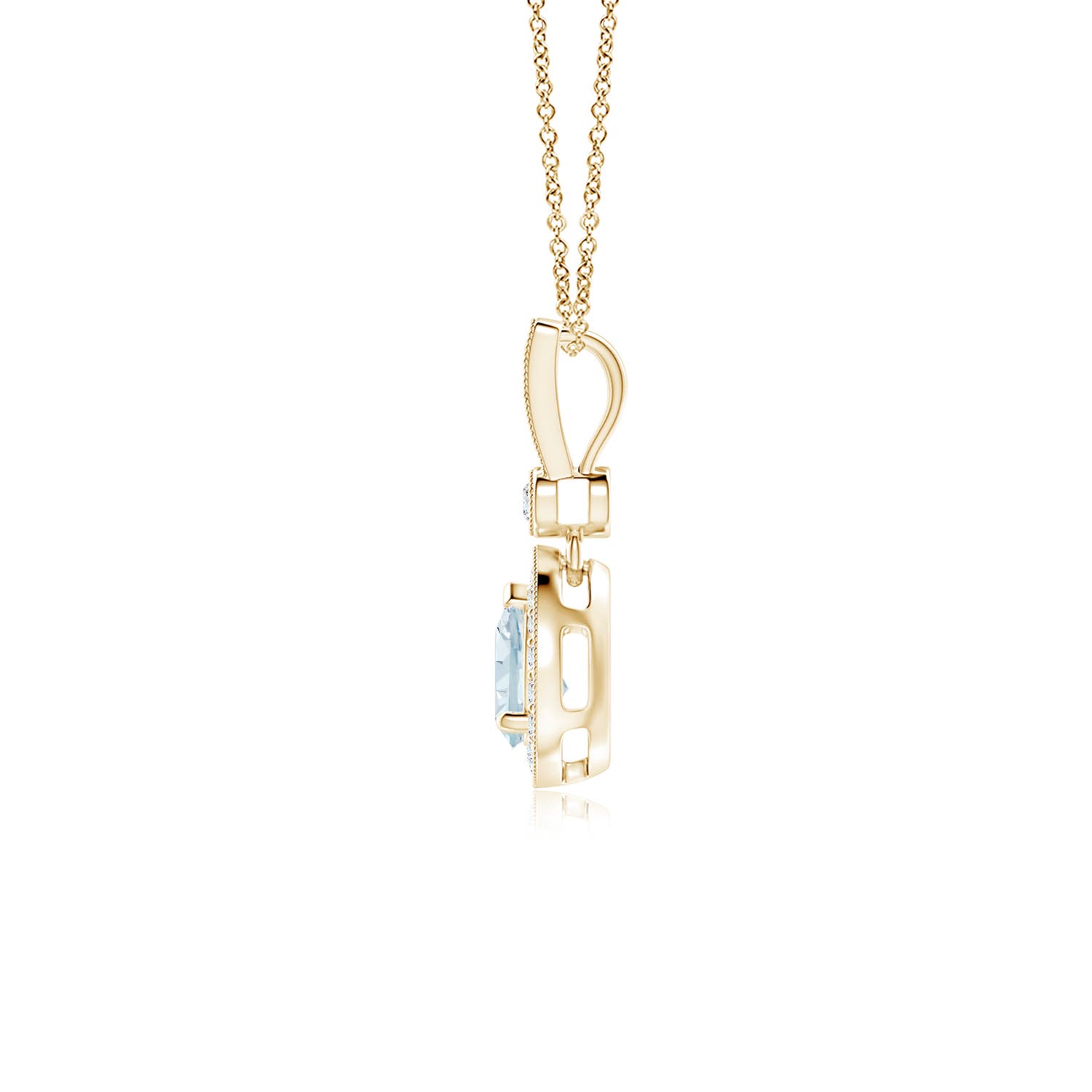 A - Aquamarine / 0.48 CT / 14 KT Yellow Gold