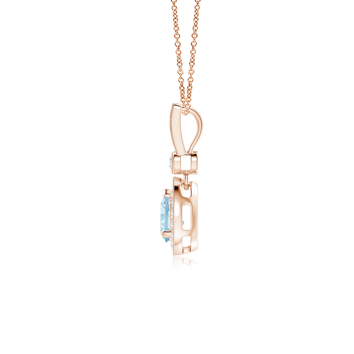 AA - Aquamarine / 0.48 CT / 14 KT Rose Gold