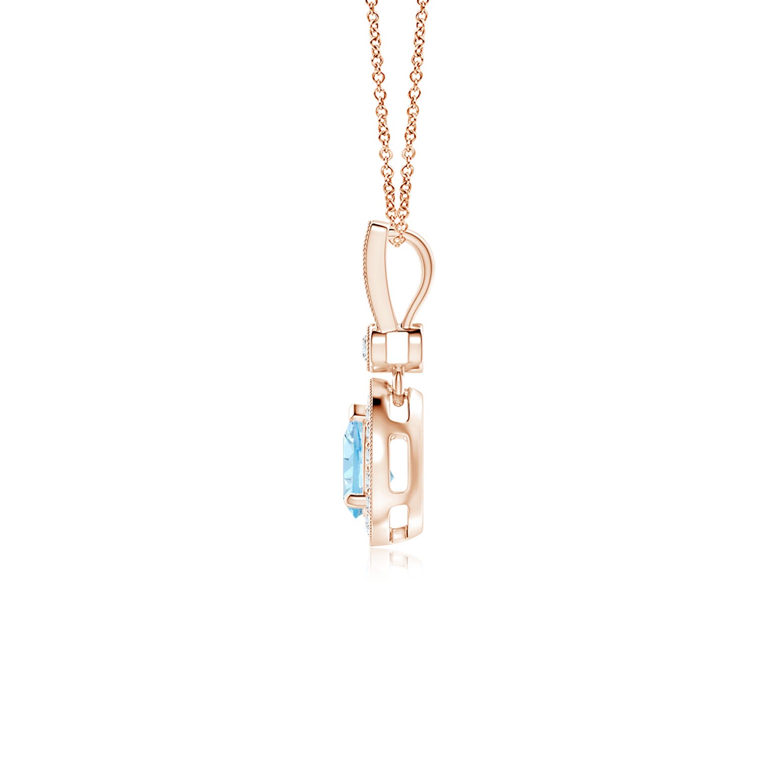 AAA - Aquamarine / 0.48 CT / 14 KT Rose Gold