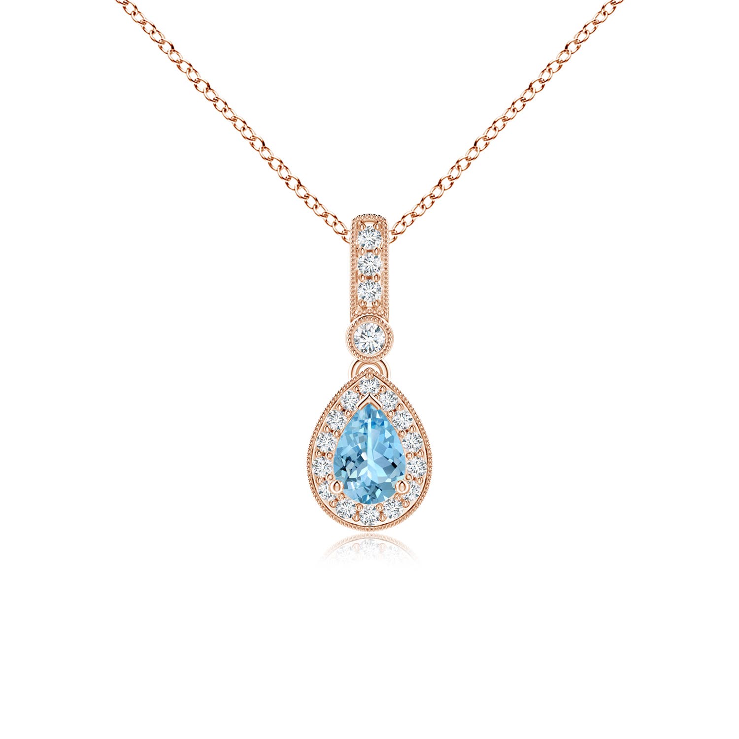 AAAA - Aquamarine / 0.48 CT / 14 KT Rose Gold