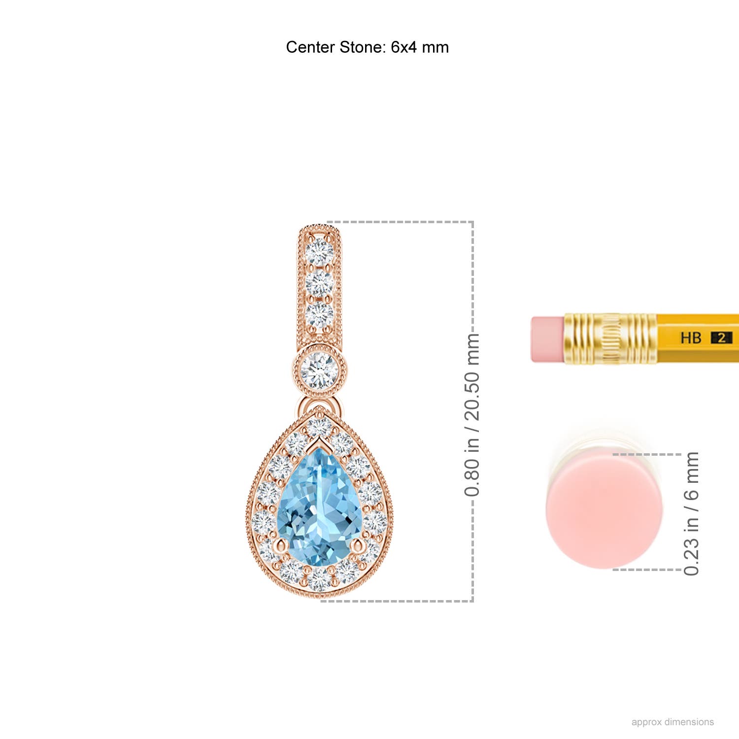 AAAA - Aquamarine / 0.48 CT / 14 KT Rose Gold