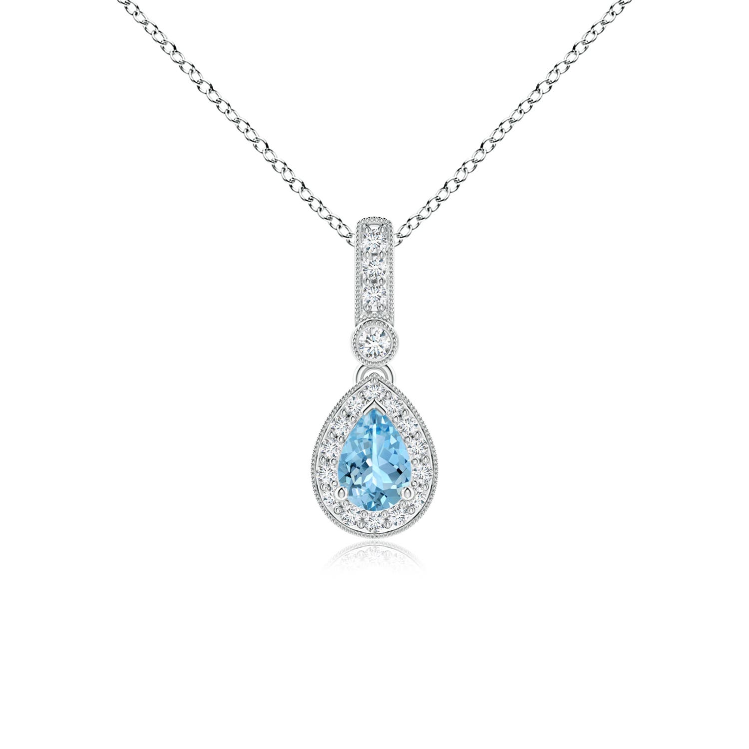 AAAA - Aquamarine / 0.48 CT / 14 KT White Gold