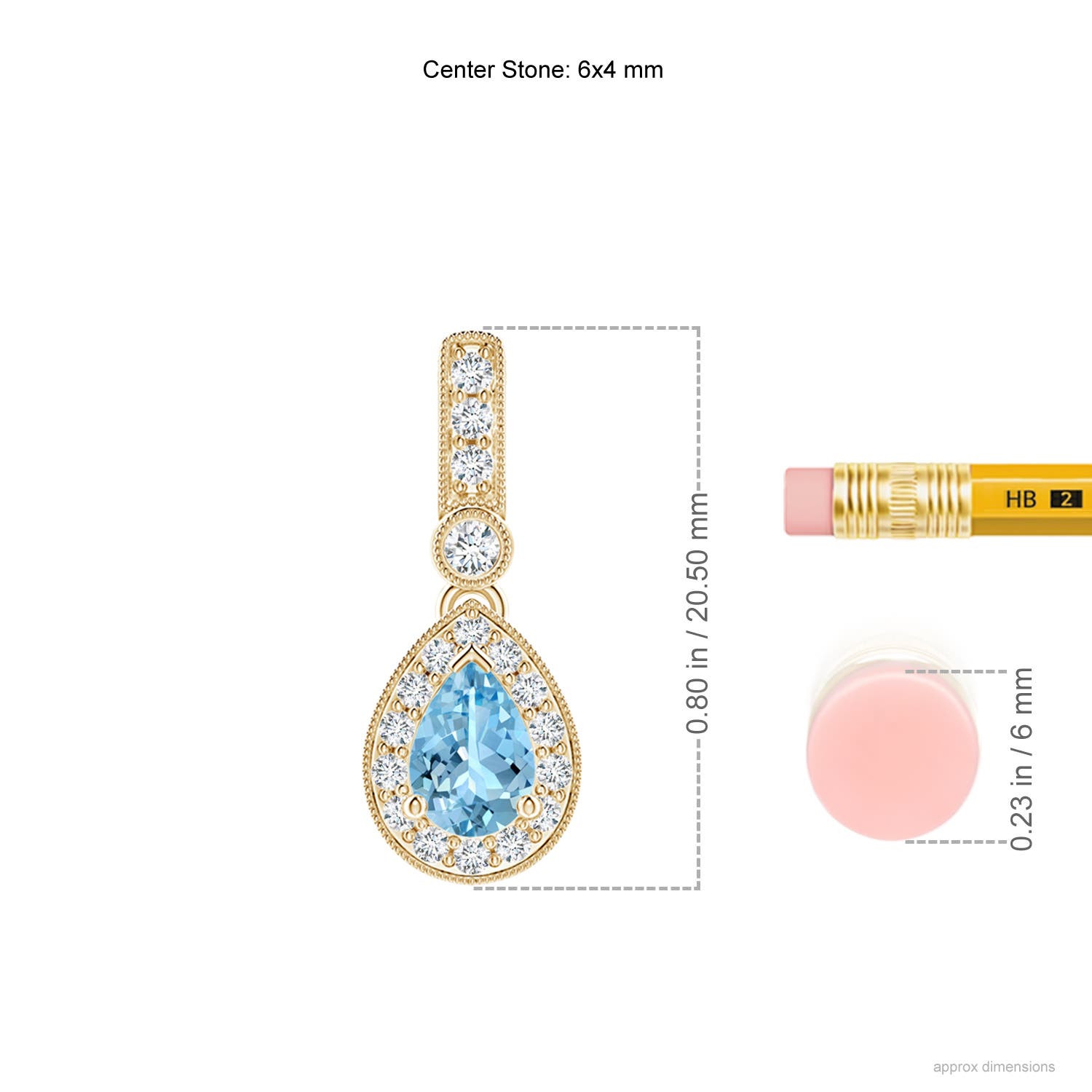 AAAA - Aquamarine / 0.48 CT / 14 KT Yellow Gold