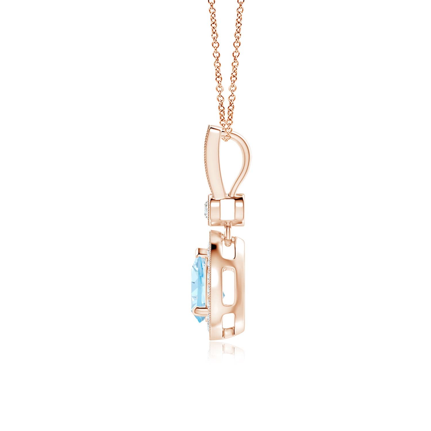 AAA - Aquamarine / 0.79 CT / 14 KT Rose Gold