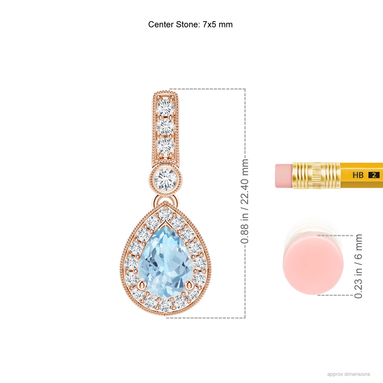 AAA - Aquamarine / 0.79 CT / 14 KT Rose Gold