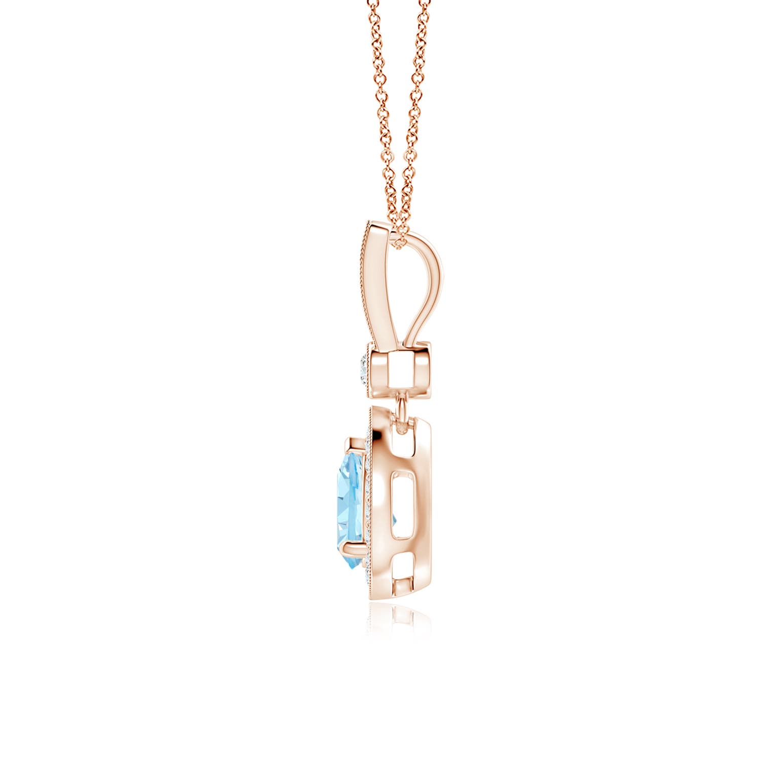 AAAA - Aquamarine / 0.79 CT / 14 KT Rose Gold