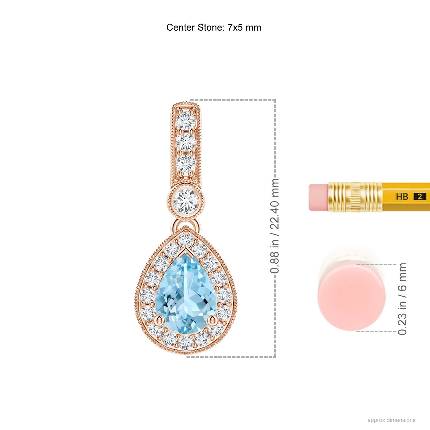 AAAA - Aquamarine / 0.79 CT / 14 KT Rose Gold