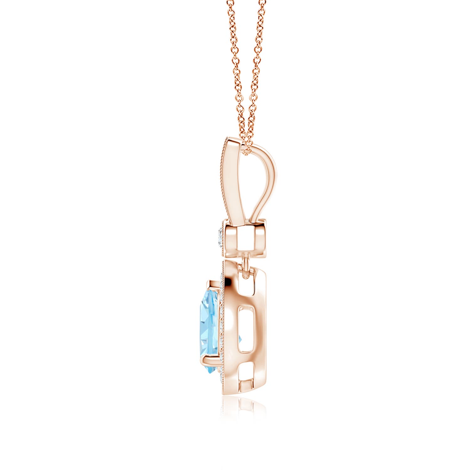 AAAA - Aquamarine / 1.16 CT / 14 KT Rose Gold