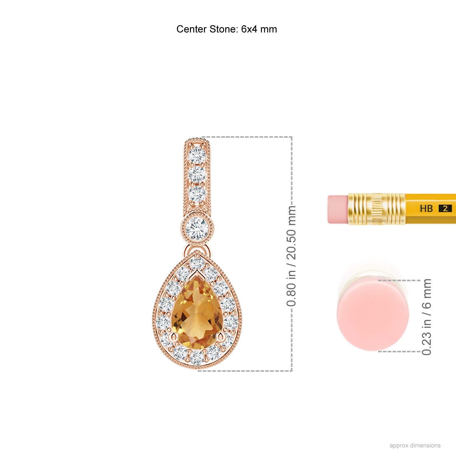 A - Citrine / 0.53 CT / 14 KT Rose Gold