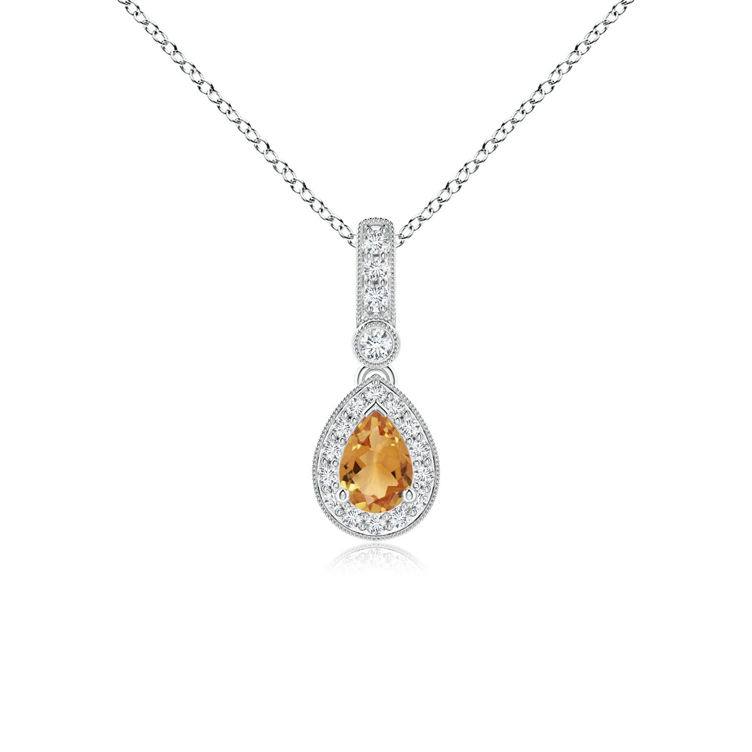 A - Citrine / 0.53 CT / 14 KT White Gold