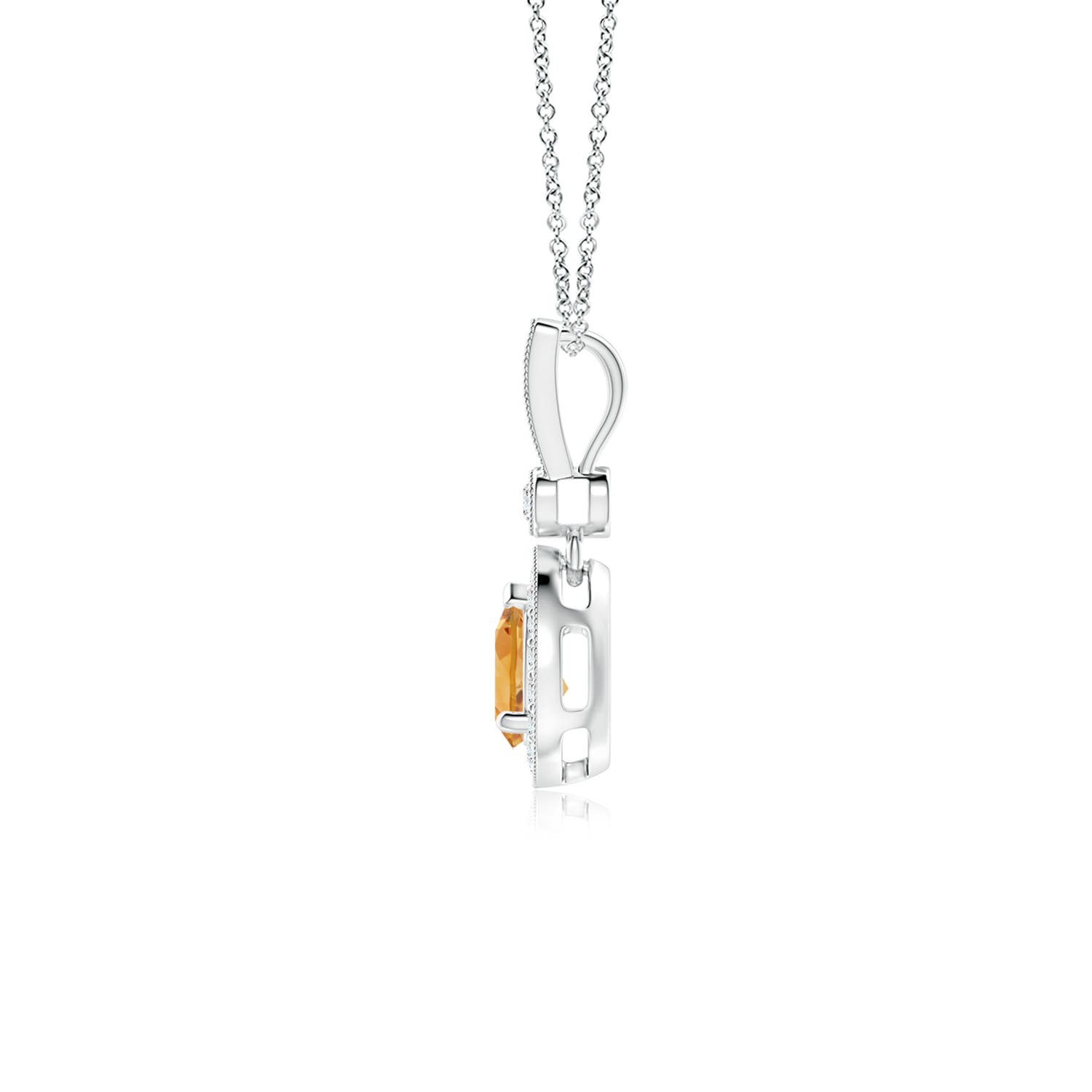 A - Citrine / 0.53 CT / 14 KT White Gold