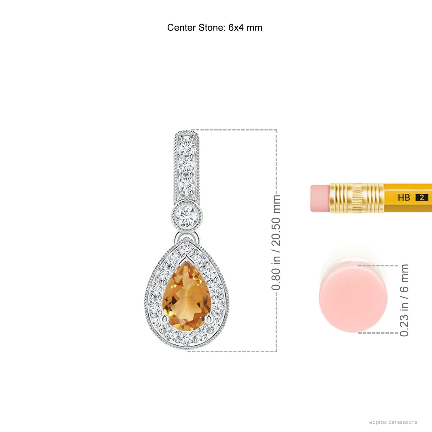 A - Citrine / 0.53 CT / 14 KT White Gold