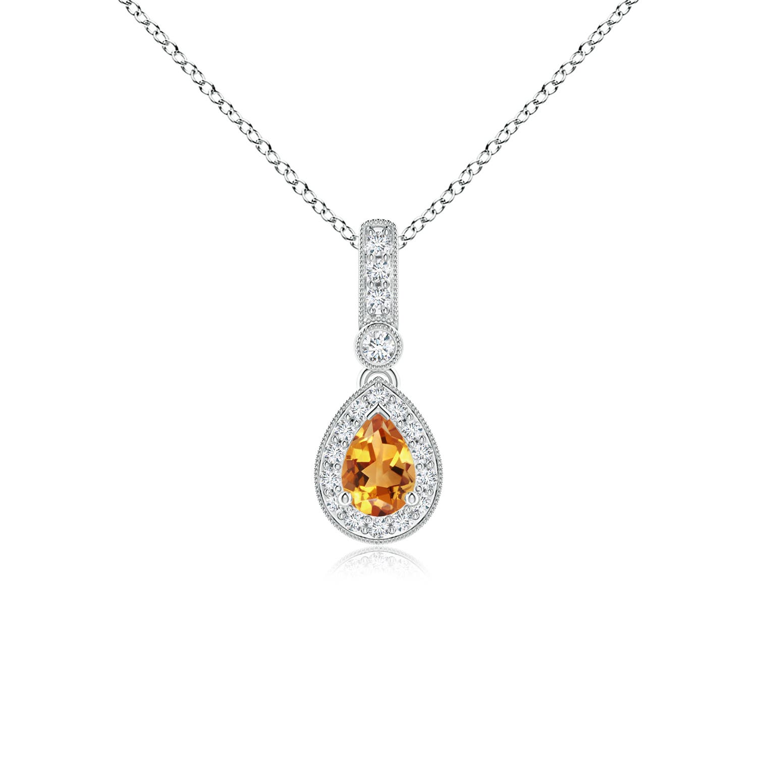 AA - Citrine / 0.53 CT / 14 KT White Gold