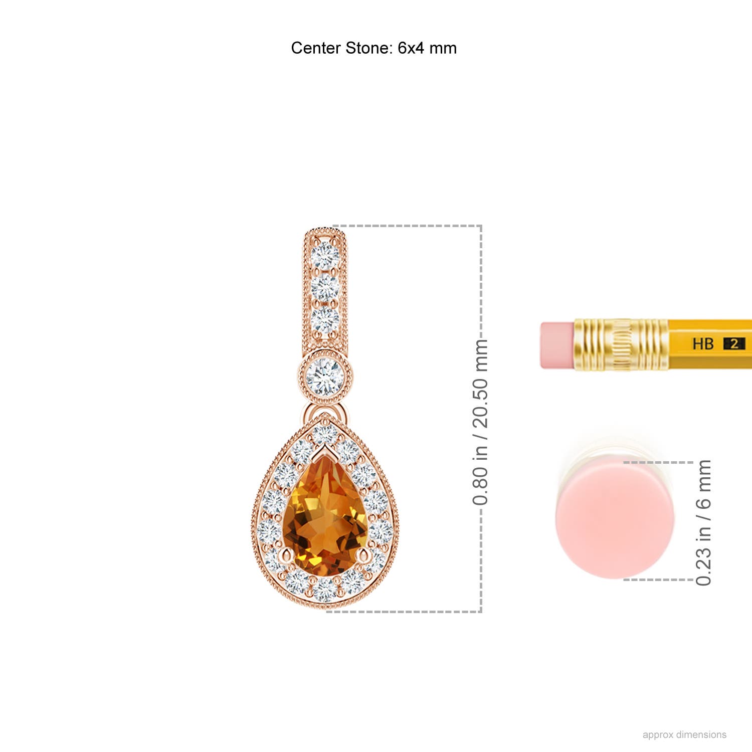 AAA - Citrine / 0.53 CT / 14 KT Rose Gold