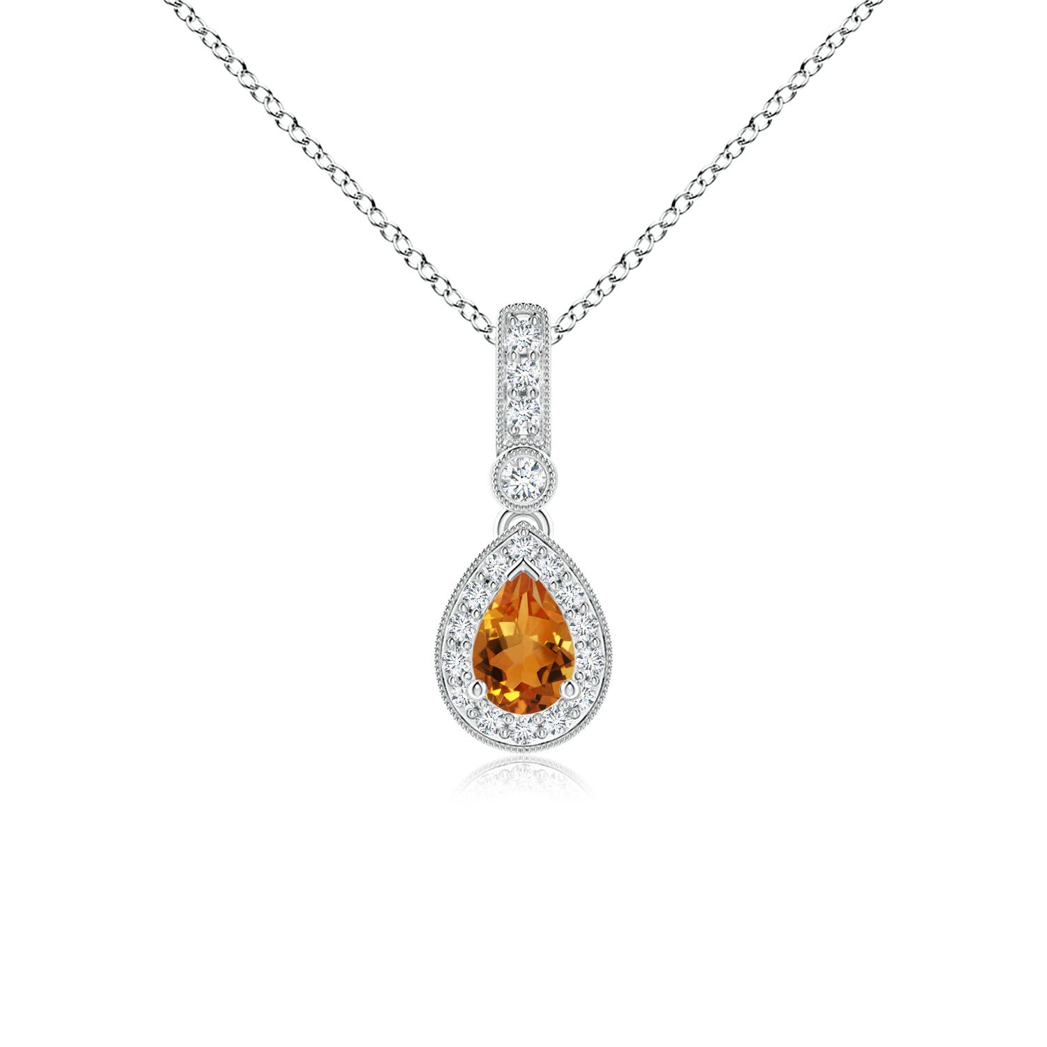 AAA - Citrine / 0.53 CT / 14 KT White Gold