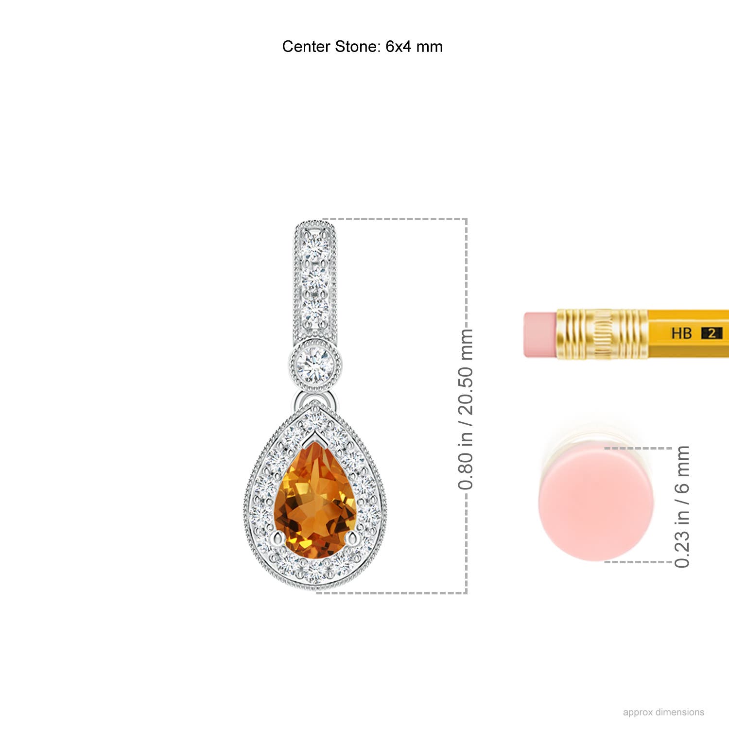 AAA - Citrine / 0.53 CT / 14 KT White Gold