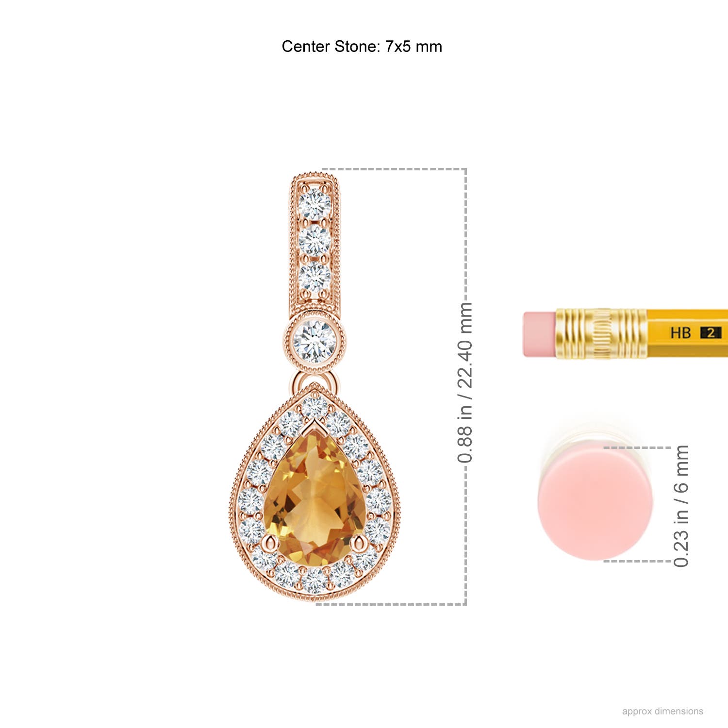 A - Citrine / 0.84 CT / 14 KT Rose Gold