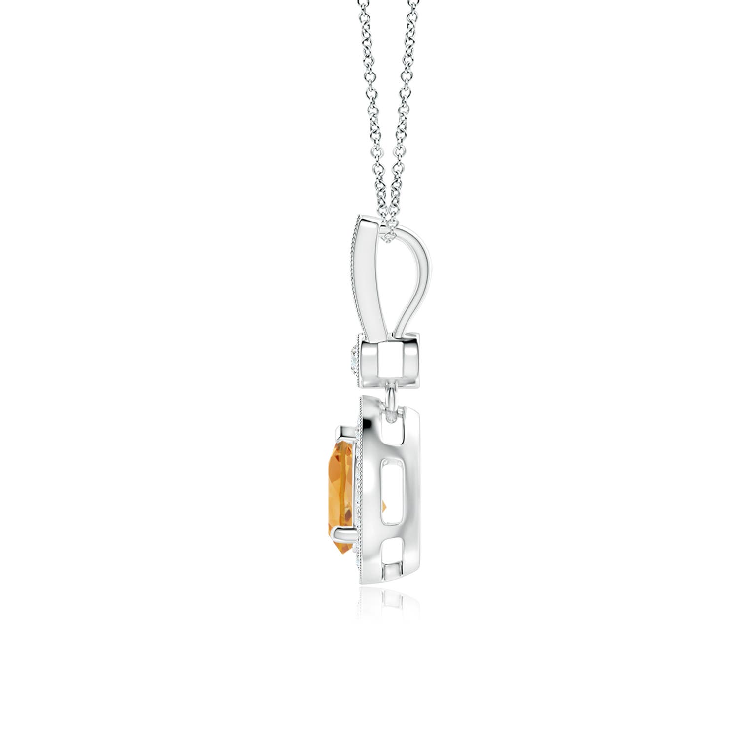 A - Citrine / 0.84 CT / 14 KT White Gold