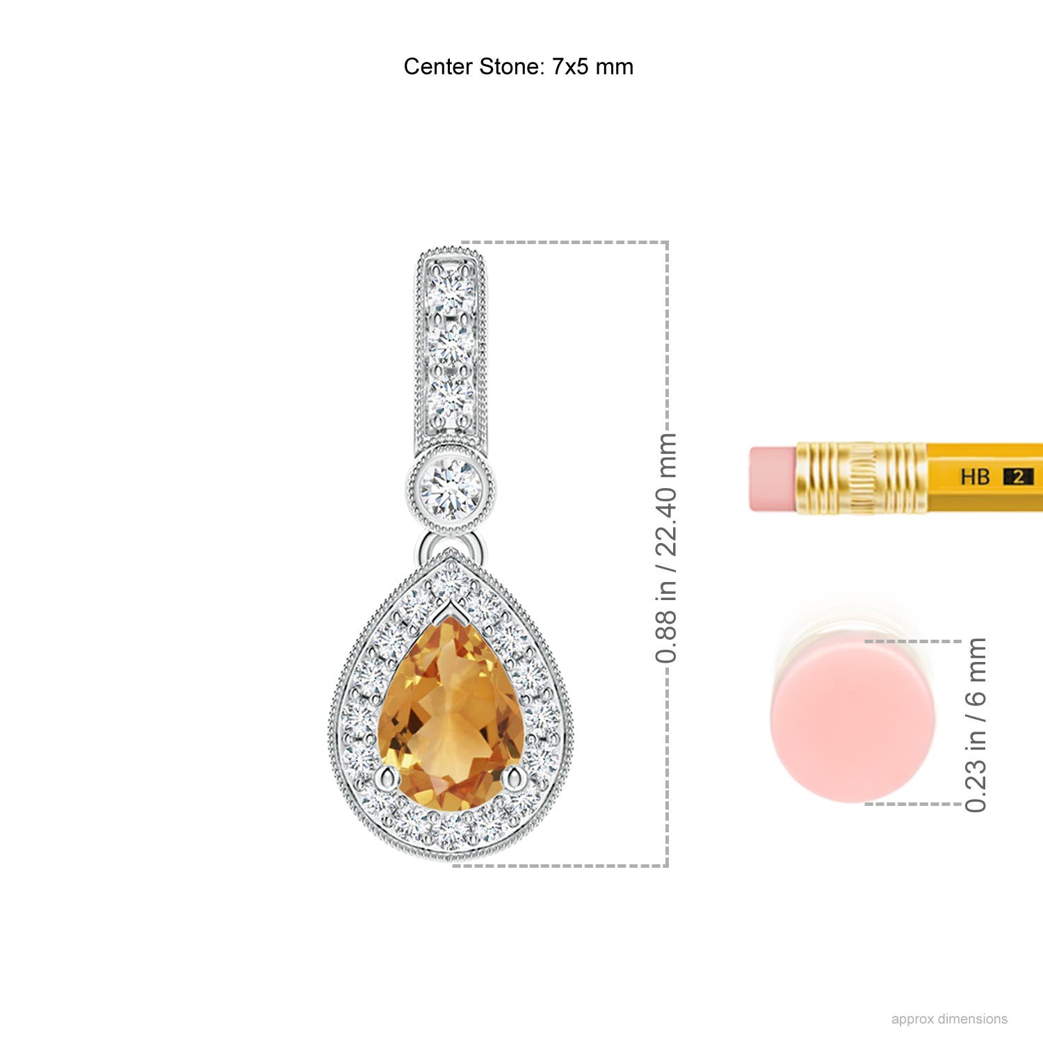 A - Citrine / 0.84 CT / 14 KT White Gold